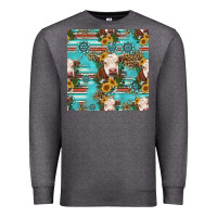 Charcoal Heather charolais cow seamless pattern Premium Sweatshirt - HRA Design Shop
