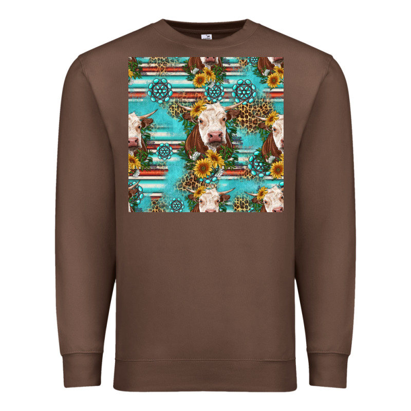 Charolais Cow Seamless Pattern Premium Sweatshirt by HRA Design Shop | Teevron