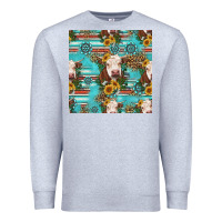 Heather Grey charolais cow seamless pattern Premium Sweatshirt - HRA Design Shop