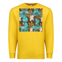 Lemon charolais cow seamless pattern Premium Sweatshirt - HRA Design Shop