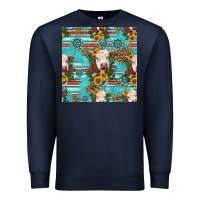 Navy charolais cow seamless pattern Premium Sweatshirt - HRA Design Shop
