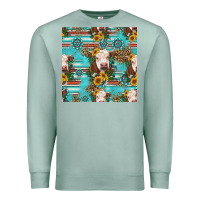 Seafoam charolais cow seamless pattern Premium Sweatshirt - HRA Design Shop