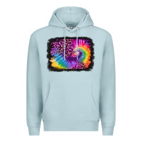 Blue Mist tie dye leopard glitter background Premium Hoodie - Jasminsmagicworld
