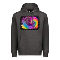 Charcoal Heather tie dye leopard glitter background Premium Hoodie - Jasminsmagicworld