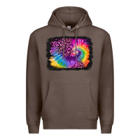 Coffee tie dye leopard glitter background Premium Hoodie - Jasminsmagicworld