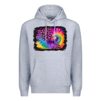 Heather Grey tie dye leopard glitter background Premium Hoodie - Jasminsmagicworld