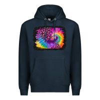Navy tie dye leopard glitter background Premium Hoodie - Jasminsmagicworld
