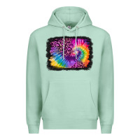 Seafoam tie dye leopard glitter background Premium Hoodie - Jasminsmagicworld
