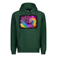 Sports Green tie dye leopard glitter background Premium Hoodie - Jasminsmagicworld