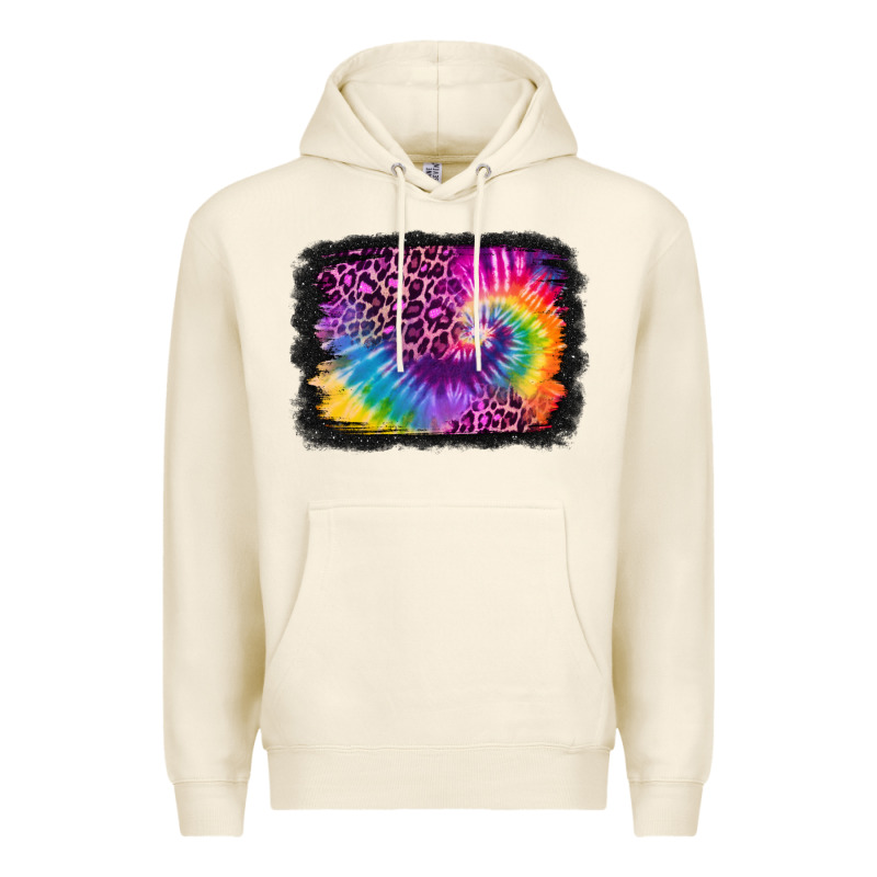 Tie Dye Leopard Glitter Background Premium Hoodie by Jasminsmagicworld | Teevron