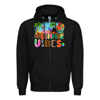Black summer vibes camp Zipper Hoodie - Zillion Design Studio