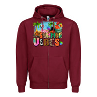 Burgundy summer vibes camp Zipper Hoodie - Zillion Design Studio