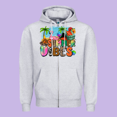 Summer Vibes Camp Zipper Hoodie Designed By Zillion Design Studio