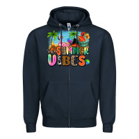 Navy summer vibes camp Zipper Hoodie - Zillion Design Studio