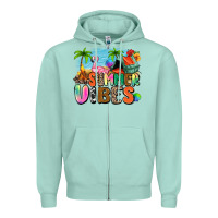 Seafoam summer vibes camp Zipper Hoodie - Zillion Design Studio