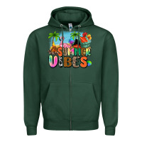 Sports Green summer vibes camp Zipper Hoodie - Zillion Design Studio
