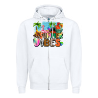 White summer vibes camp Zipper Hoodie - Zillion Design Studio