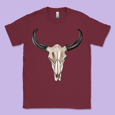 Classic Tee western bull skull tbw