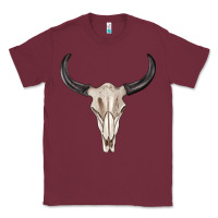 Burgundy western bull skull tbw Classic Tee - texasbilliewilder