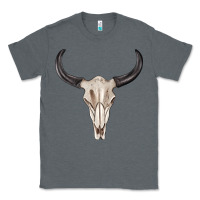 Charcoal Heather western bull skull tbw Classic Tee - texasbilliewilder