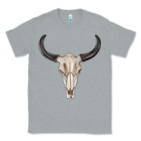 Heather Grey western bull skull tbw Classic Tee - texasbilliewilder