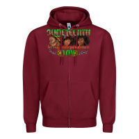 Burgundy juneteenth in my independence day Zipper Hoodie - texasbilliewilder