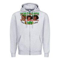 Heather Grey juneteenth in my independence day Zipper Hoodie - texasbilliewilder