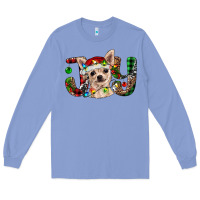 Colony Blue christmas chihuahua joy Long Sleeve Tee - BarkalooDesign