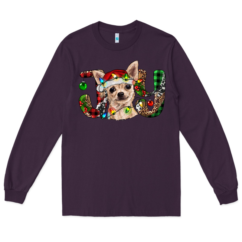 Christmas Chihuahua Joy Long Sleeve Tee by BarkalooDesign | Teevron