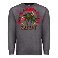 Charcoal Heather sunrise sunburn sunnset repeat Premium Sweatshirt - CowhideDigitalArt