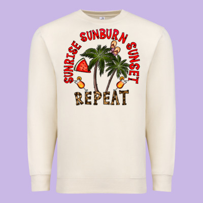Sunrise Sunburn Sunnset Repeat Premium Sweatshirt Designed By Cowhidedigitalart