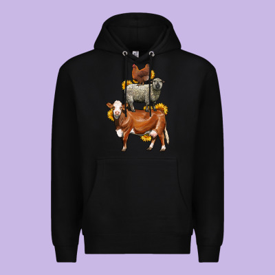 Farm Animals Stack Premium Hoodie Designed By Lillyallendesigns