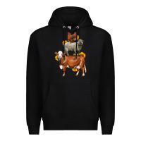Black farm animals stack Premium Hoodie - LillyAllenDesigns