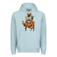 Blue Mist farm animals stack Premium Hoodie - LillyAllenDesigns