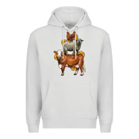 Dove Grey farm animals stack Premium Hoodie - LillyAllenDesigns