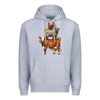 Heather Grey farm animals stack Premium Hoodie - LillyAllenDesigns