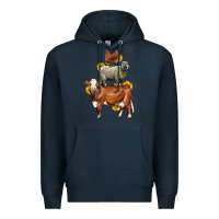 Navy farm animals stack Premium Hoodie - LillyAllenDesigns