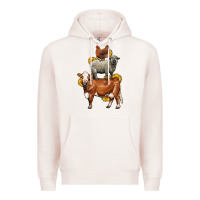 Pale Pink farm animals stack Premium Hoodie - LillyAllenDesigns