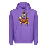 Purple farm animals stack Premium Hoodie - LillyAllenDesigns