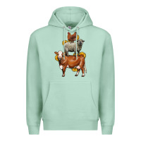 Seafoam farm animals stack Premium Hoodie - LillyAllenDesigns