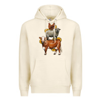 Tofu farm animals stack Premium Hoodie - LillyAllenDesigns