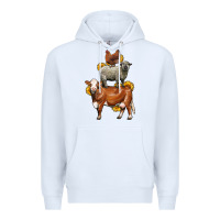 White farm animals stack Premium Hoodie - LillyAllenDesigns