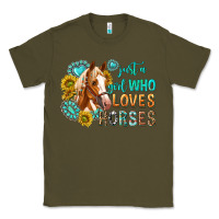Army Green western just a girl who loves horses Classic Tee - texasbilliewilder