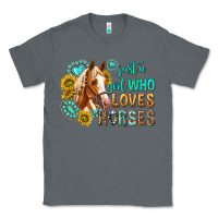 Charcoal Heather western just a girl who loves horses Classic Tee - texasbilliewilder