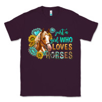 Plum western just a girl who loves horses Classic Tee - texasbilliewilder