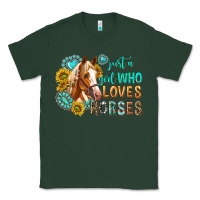 Sports Green western just a girl who loves horses Classic Tee - texasbilliewilder