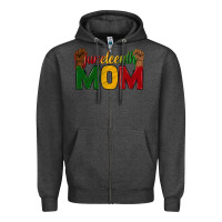 Charcoal Heather juneteenth mom Zipper Hoodie - texasbilliewilder