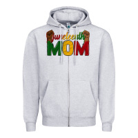 Heather Grey juneteenth mom Zipper Hoodie - texasbilliewilder