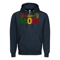 Navy juneteenth mom Zipper Hoodie - texasbilliewilder