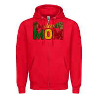 Red juneteenth mom Zipper Hoodie - texasbilliewilder